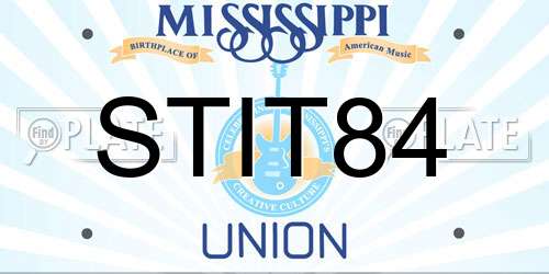 STIT84 Mississippi License Plate