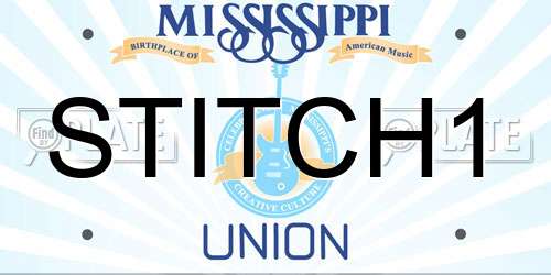 STITCH1 Mississippi License Plate