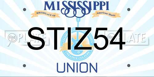STIZ54 Mississippi License Plate