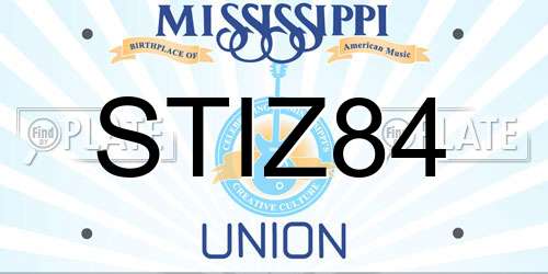 STIZ84 Mississippi License Plate
