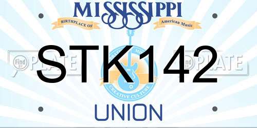 STK142 Mississippi License Plate