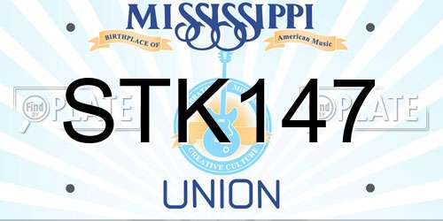 STK147 Mississippi License Plate