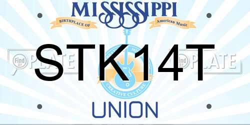 STK14T Mississippi License Plate