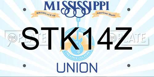 STK14Z Mississippi License Plate