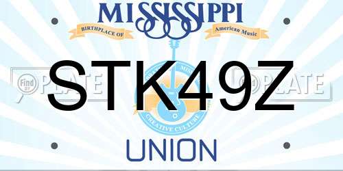 STK49Z Mississippi License Plate