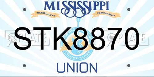 STK8870 Mississippi License Plate