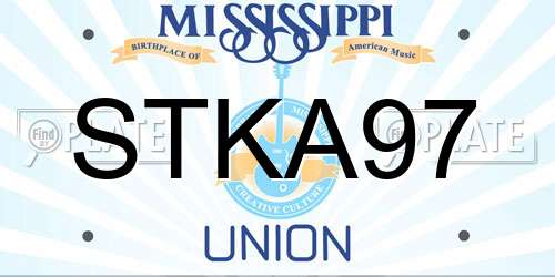 STKA97 Mississippi License Plate