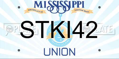 STKI42 Mississippi License Plate