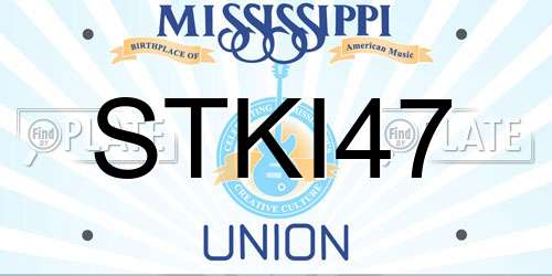STKI47 Mississippi License Plate