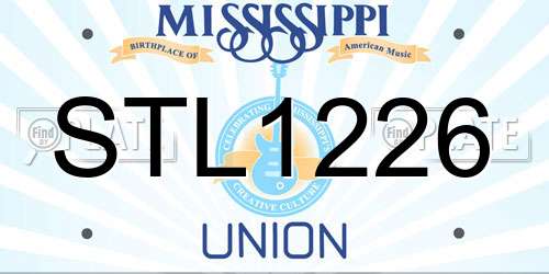 STL1226 Mississippi License Plate