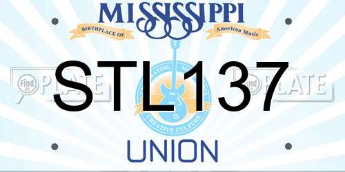 STL137 Mississippi License Plate