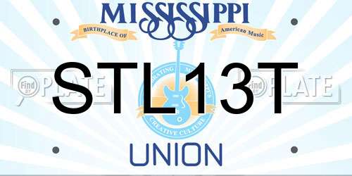 STL13T Mississippi License Plate