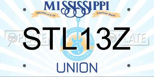 STL13Z Mississippi License Plate