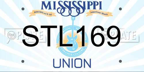 STL169 Mississippi License Plate