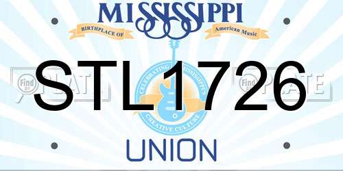 STL1726 Mississippi License Plate