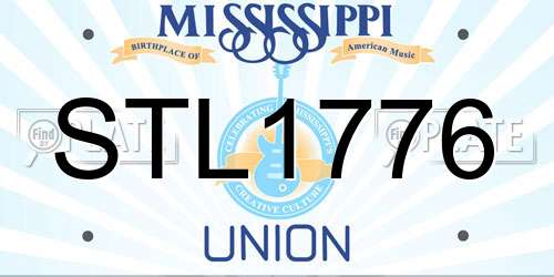 STL1776 Mississippi License Plate