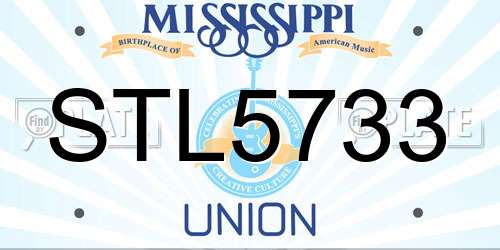 STL5733 Mississippi License Plate
