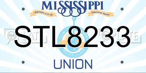 STL8233 Mississippi License Plate