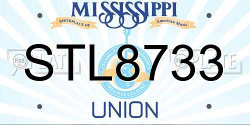 STL8733 Mississippi License Plate