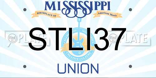 STLI37 Mississippi License Plate