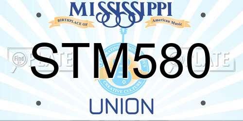STM580 Mississippi License Plate