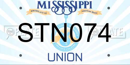 STN074 Mississippi License Plate