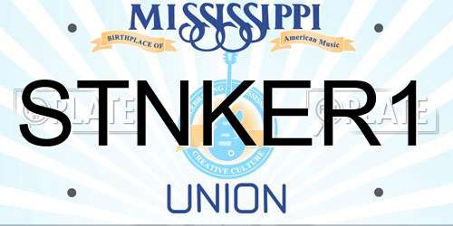 STNKER1 Mississippi License Plate