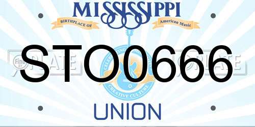 STO0666 Mississippi License Plate