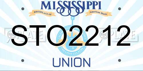STO2212 Mississippi License Plate