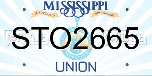 STO2665 Mississippi License Plate