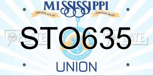 STO635 Mississippi License Plate