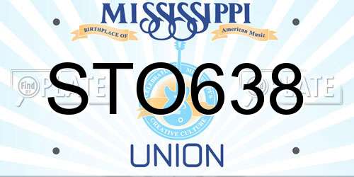 STO638 Mississippi License Plate