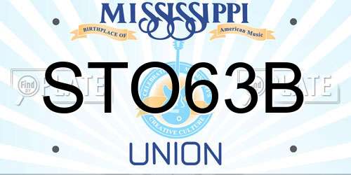 STO63B Mississippi License Plate