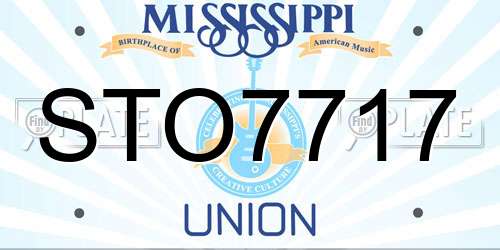 STO7717 Mississippi License Plate