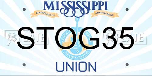 STOG35 Mississippi License Plate