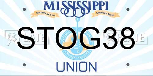 STOG38 Mississippi License Plate