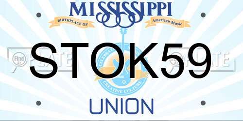STOK59 Mississippi License Plate