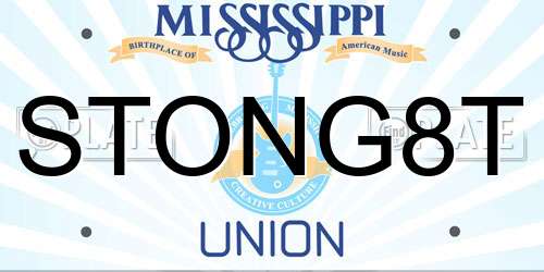 STONG8T Mississippi License Plate