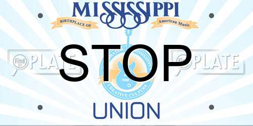 STOP Mississippi License Plate