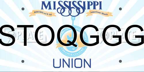 STOQGGG Mississippi License Plate