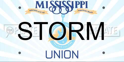 STORM Mississippi License Plate