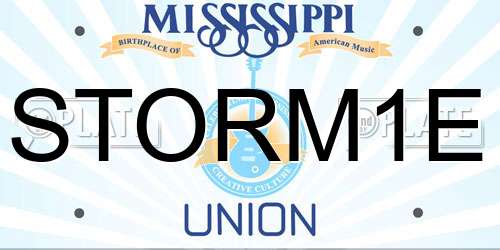 STORM1E Mississippi License Plate
