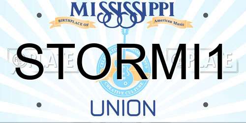 STORMI1 Mississippi License Plate