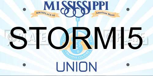 STORMI5 Mississippi License Plate
