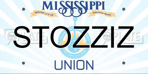 STOZZIZ Mississippi License Plate