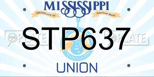 STP637 Mississippi License Plate