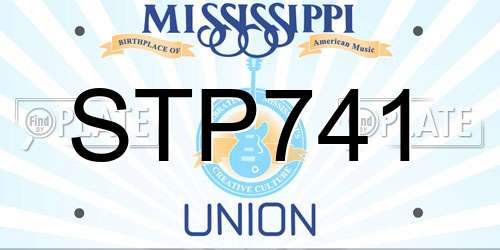 STP741 Mississippi License Plate