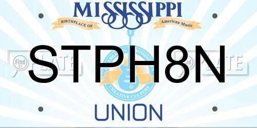 STPH8N Mississippi License Plate