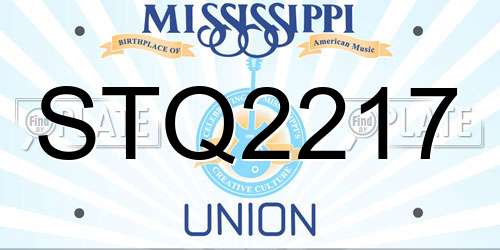 STQ2217 Mississippi License Plate