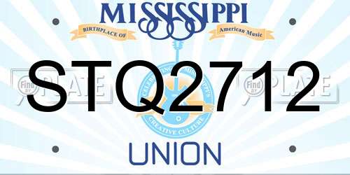 STQ2712 Mississippi License Plate